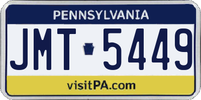 PA license plate JMT5449