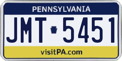 PA license plate JMT5451