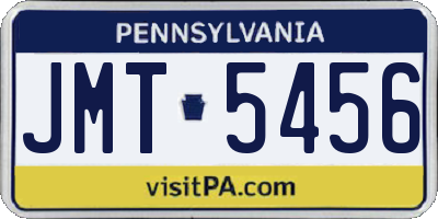 PA license plate JMT5456