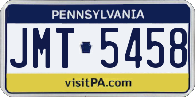 PA license plate JMT5458