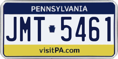 PA license plate JMT5461
