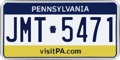 PA license plate JMT5471