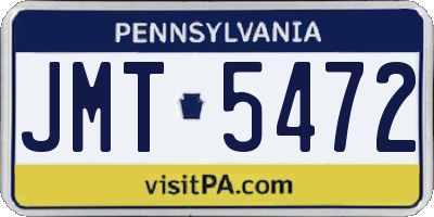 PA license plate JMT5472