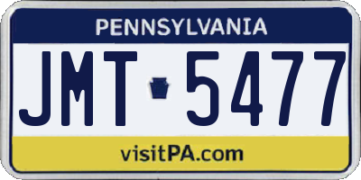 PA license plate JMT5477
