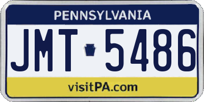 PA license plate JMT5486