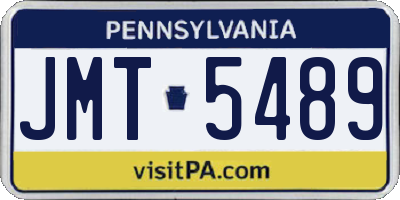 PA license plate JMT5489