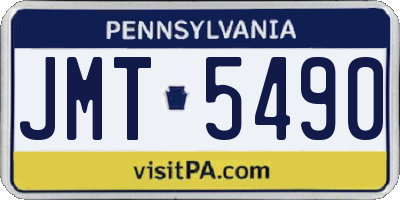 PA license plate JMT5490