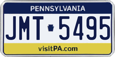 PA license plate JMT5495