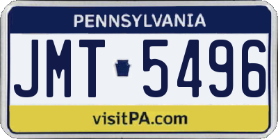 PA license plate JMT5496