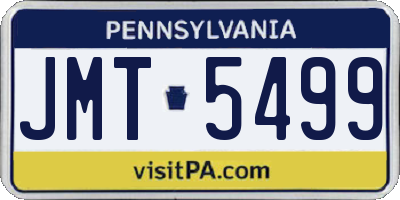 PA license plate JMT5499
