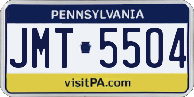 PA license plate JMT5504