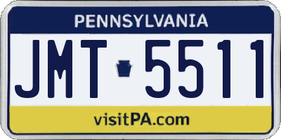 PA license plate JMT5511