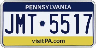 PA license plate JMT5517