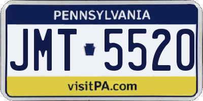 PA license plate JMT5520