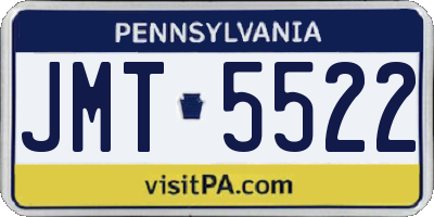 PA license plate JMT5522