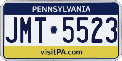 PA license plate JMT5523