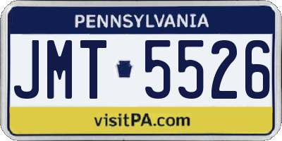 PA license plate JMT5526