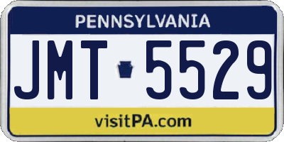 PA license plate JMT5529