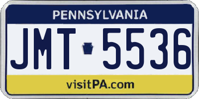 PA license plate JMT5536