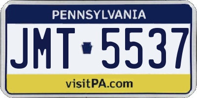 PA license plate JMT5537