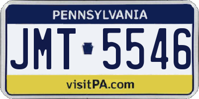 PA license plate JMT5546