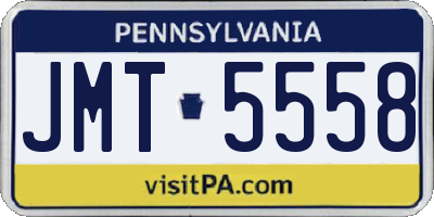 PA license plate JMT5558