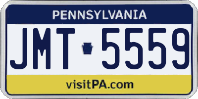 PA license plate JMT5559