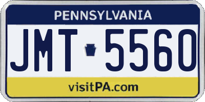 PA license plate JMT5560