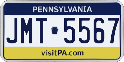 PA license plate JMT5567