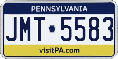 PA license plate JMT5583