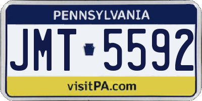 PA license plate JMT5592