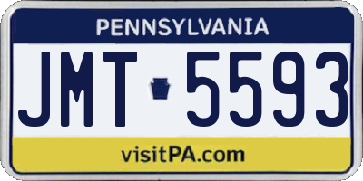 PA license plate JMT5593