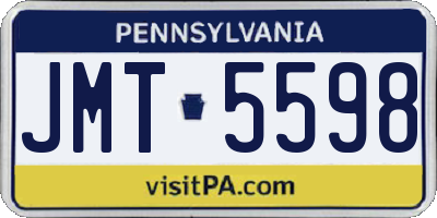 PA license plate JMT5598