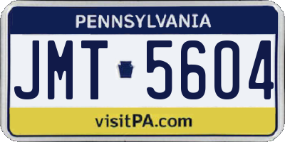 PA license plate JMT5604