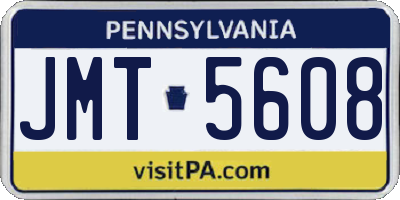 PA license plate JMT5608