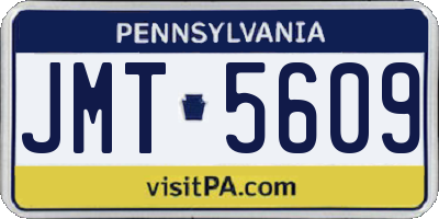PA license plate JMT5609