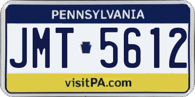 PA license plate JMT5612