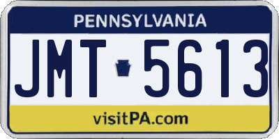 PA license plate JMT5613