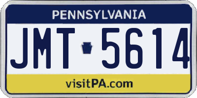 PA license plate JMT5614