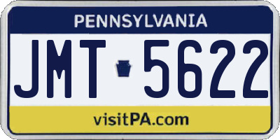 PA license plate JMT5622