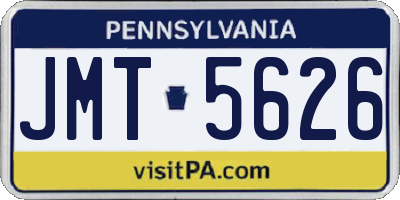 PA license plate JMT5626