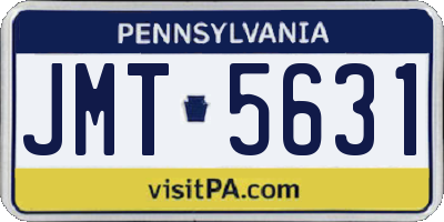 PA license plate JMT5631