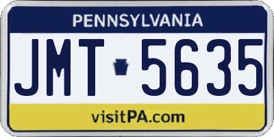 PA license plate JMT5635