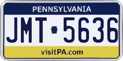 PA license plate JMT5636