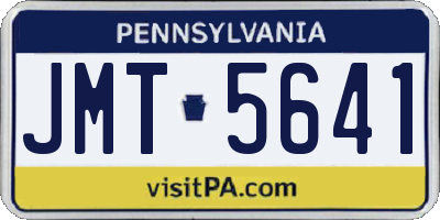 PA license plate JMT5641