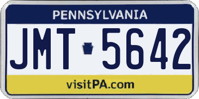 PA license plate JMT5642