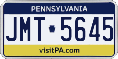 PA license plate JMT5645