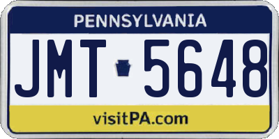 PA license plate JMT5648