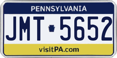 PA license plate JMT5652