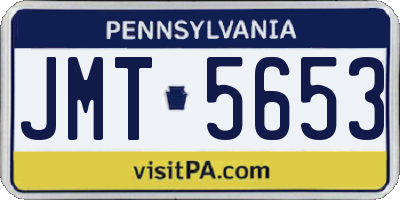 PA license plate JMT5653